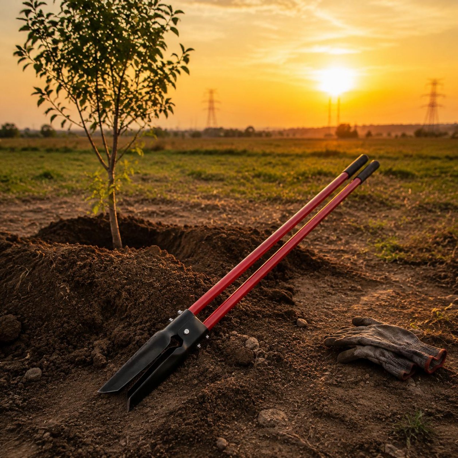 Post Hole Digger - 2-delige paalgatgraver Robuuste handmatige paalgatgraver Dubbele