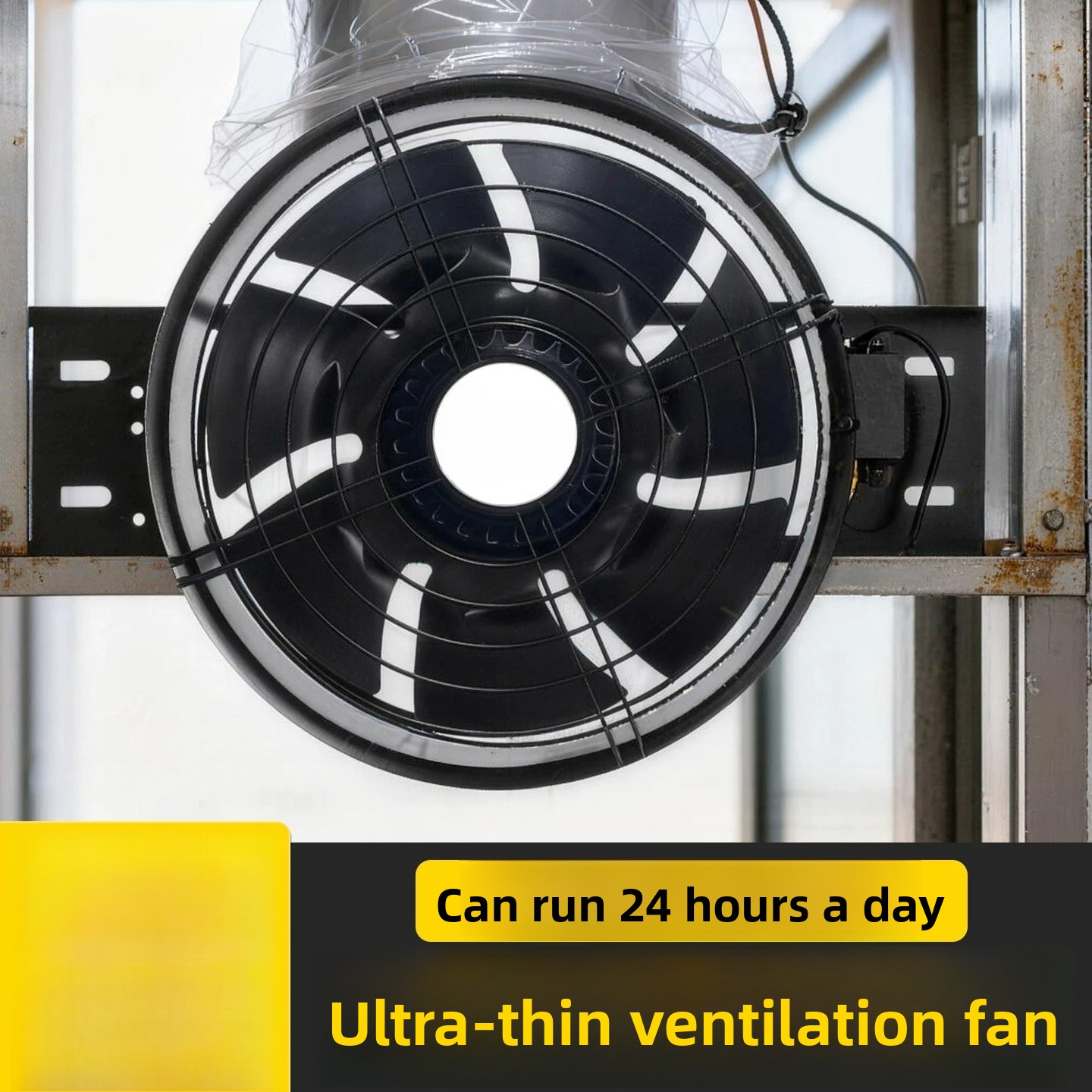 Exhaust Fan Industrial - Grote afzuigventilator zonder gaten. Raamventilator, ultradun,