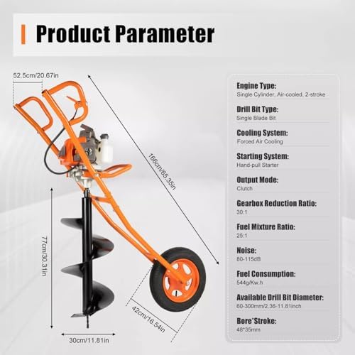 Aardboor, 63CC 3PK 2-takt benz - Post Hole Digger recensie en prijs