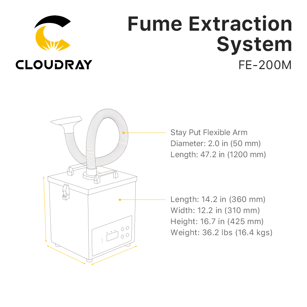 Cloudray Rookafzuigsysteem FE- - Laser Level Rotary recensie en prijs
